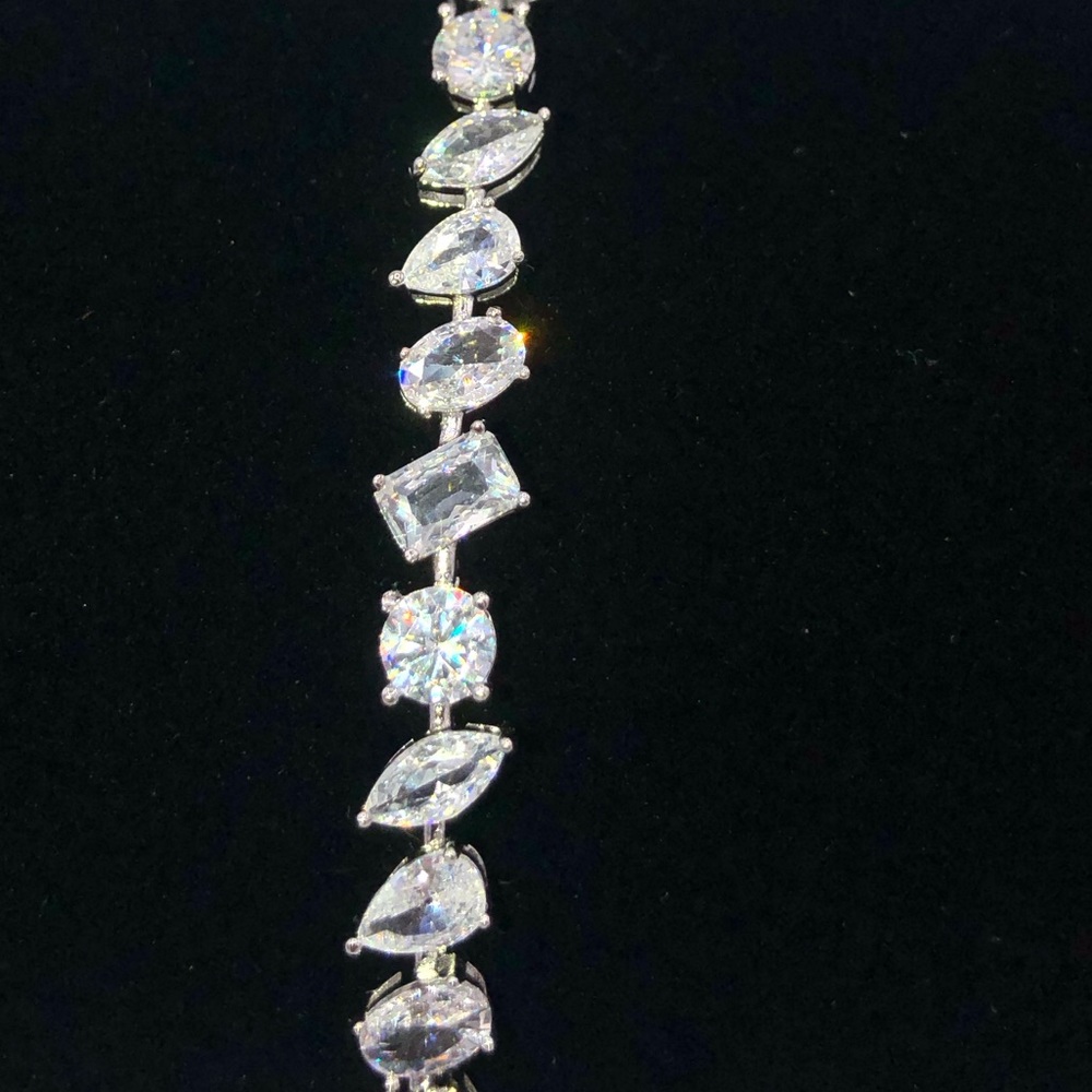 14ct Multi-Stone Tennis Bracelet - Picture 5 of 16